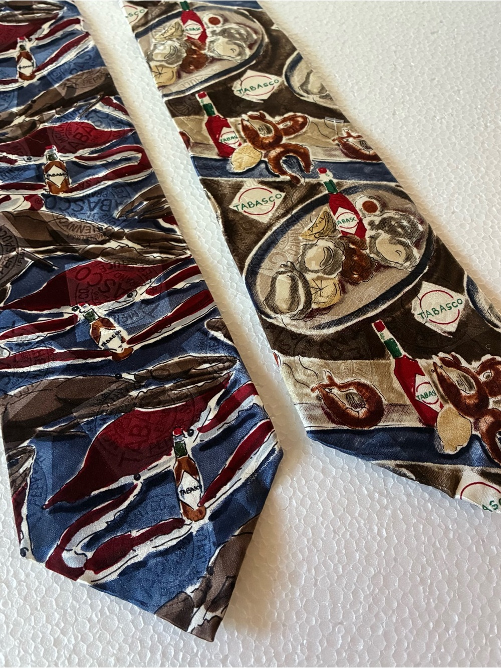 Tabasco Red and Blue Novelty Silk Tie Pair